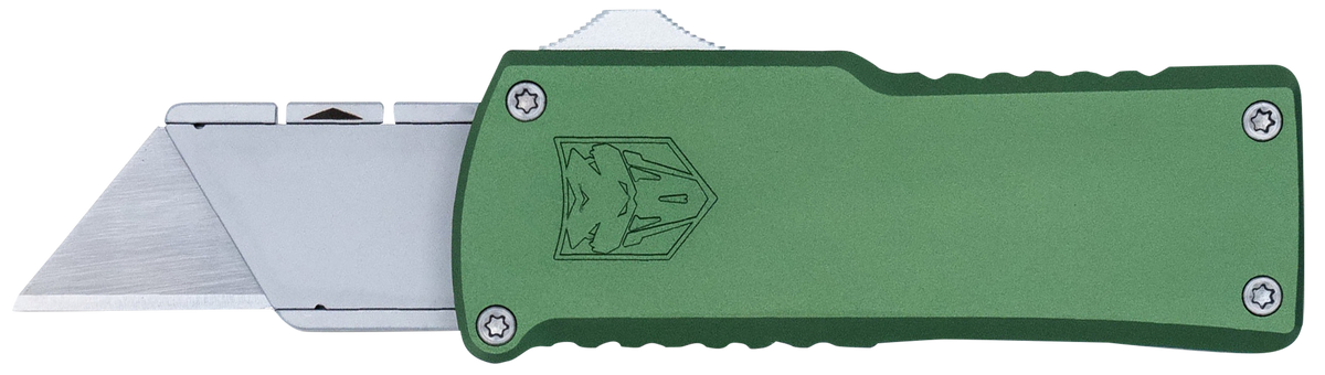 CobraTec Knives Utility OTF 3.38" Aluminum Blade OD Green Aluminum Handle
