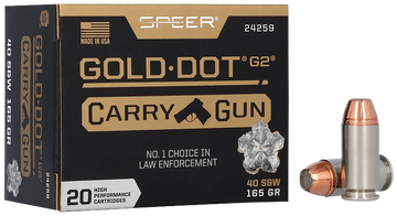 Speer Ammo Gold Dot Carry Gun .40 S&W 165gr Hollow Point - Box or Case