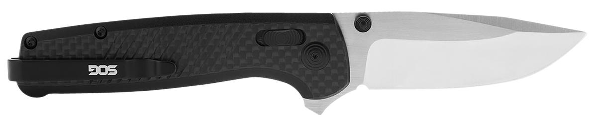 S.O.G Terminus XR 2.95" Folding Clip Point Plain Satin CPM S35VN Black G10/Carbon Fiber Knife