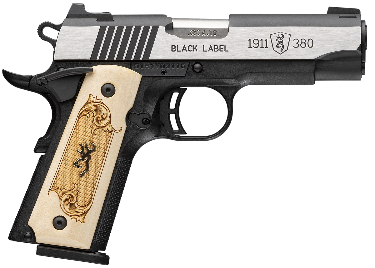 Browning 1911-380 Black Label Medallion Compact 380 ACP 3.63" 8+1 Semi-Auto Pistol