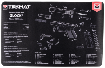 TekMat TEKR17GLOCK4243 Glock 42/43 Cleaning Mat 11"x17" Rubber Parts Diagram