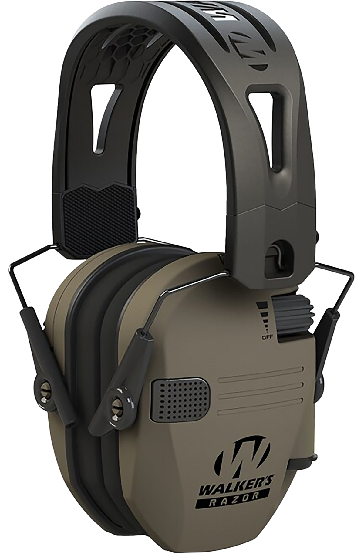 Walkers Game Ear Razor Tacti-Grip Electronic Muff 23 dB Over the Head Flat Dark Earth/Black Polymer