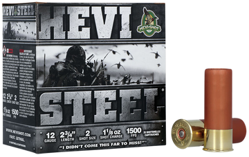 Hevishot HEVI-Steel 12 Gauge 2.75" 1-1/8 oz 2 Shot 1500 fps - Box or Case
