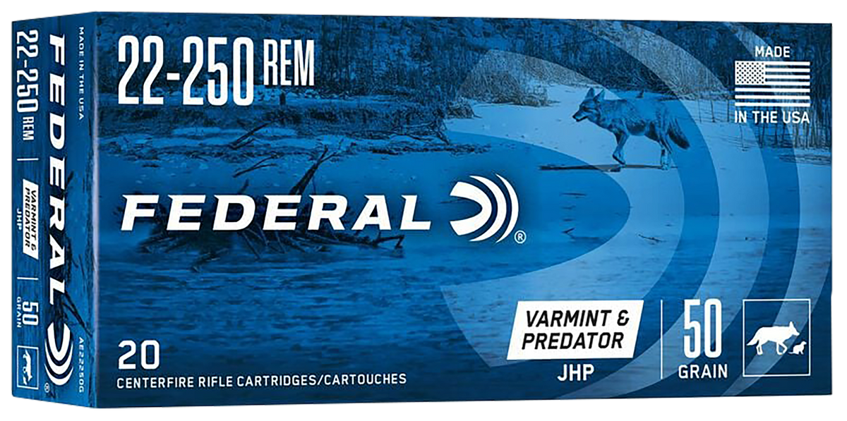 Federal American Eagle Varmint & Predator 22-250 Rem 50 gr Jacketed Hollow Point - Box or Case