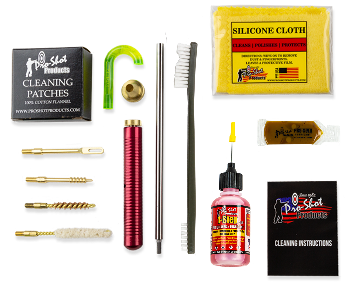 Pro-Shot R22KIT Classic Box Kit .22 Cal Rifle Cleaning Kit - Yellow Plastic Case
