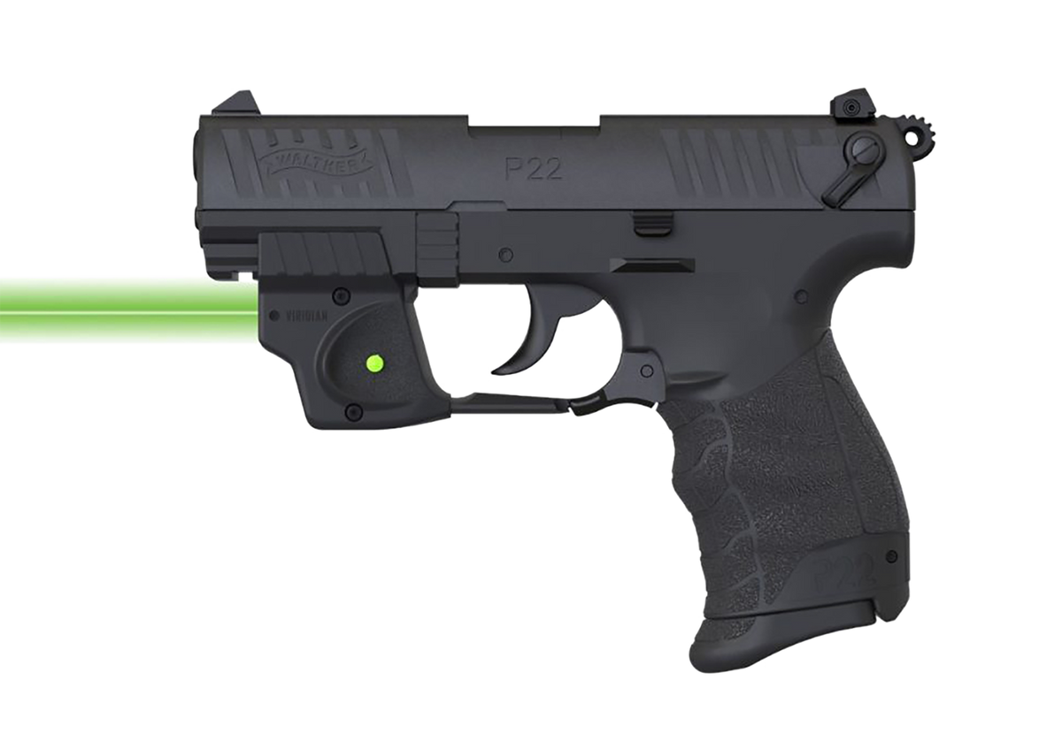 Viridian E-Series Green Laser Sight Fits Walther P22 Rail Mount Black Polymer