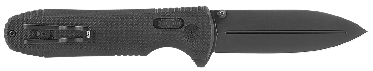 S.O.G Pentagon XR LTE 3.60" Spear Point Plain Graphite TiNi CTS XHP / Black G10 Folding Knife