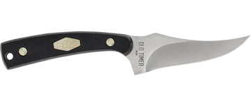 Old Timer Sharpfinger 3.30" Fixed Clip Point Plain Stainless Steel Blade Delrin Handle - Includes Leather Sheath