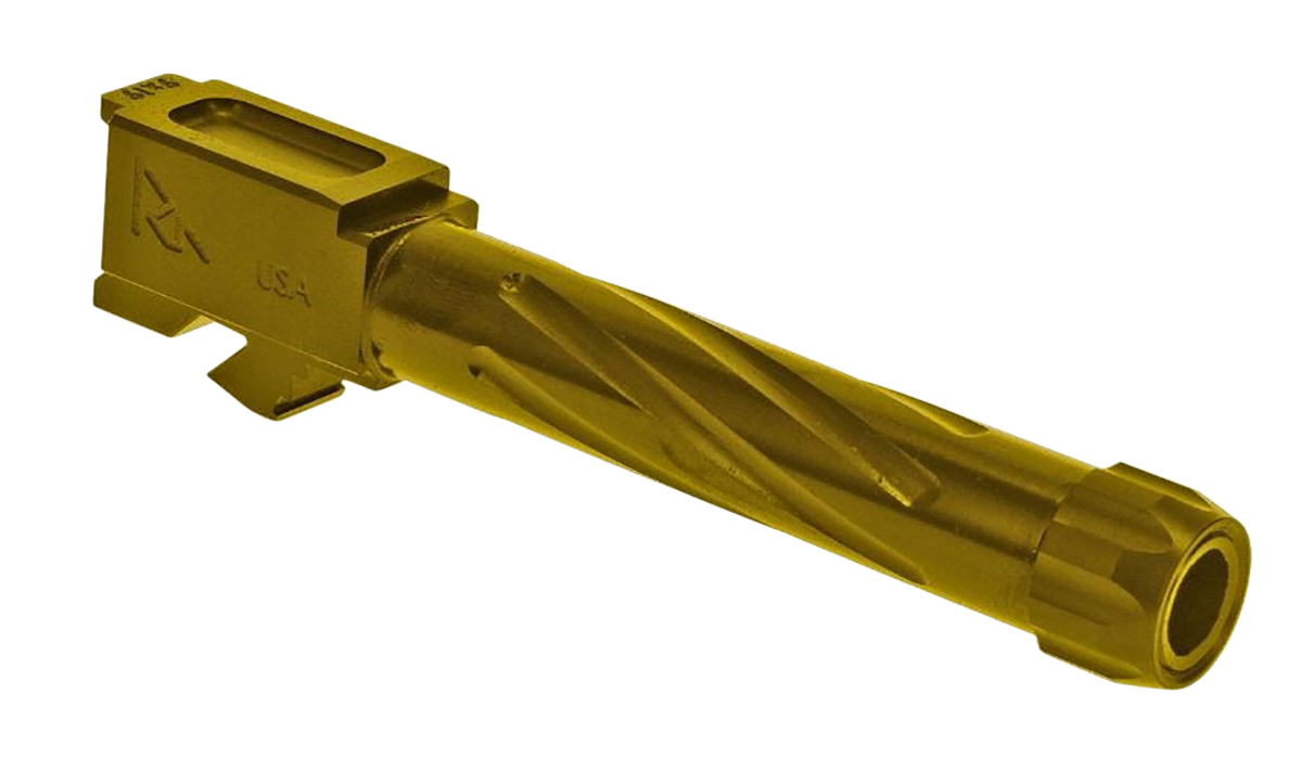 Rival Arms Precision V1 Match Grade Glock 17 Gen3-4 9mm Luger 4.49" Fluted Threaded Stainless Steel Barrel - Gold PVD