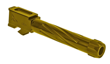 Rival Arms Precision V1 Match Grade Glock 17 Gen3-4 9mm Luger 4.49" Fluted Threaded Stainless Steel Barrel - Gold PVD