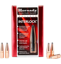 Hornady InterLock .308 30 Cal 180 gr Boat Tail Spire Point Reloading Bullets - 100/Box
