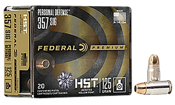Federal Premium Personal Defense 357 Sig 125gr HST Jacketed Hollow Point 20rd - Box or Case