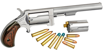NAA Sidewinder 22 LR/22 WMR 4" 5-Shot SAO Revolver - CA Compliant