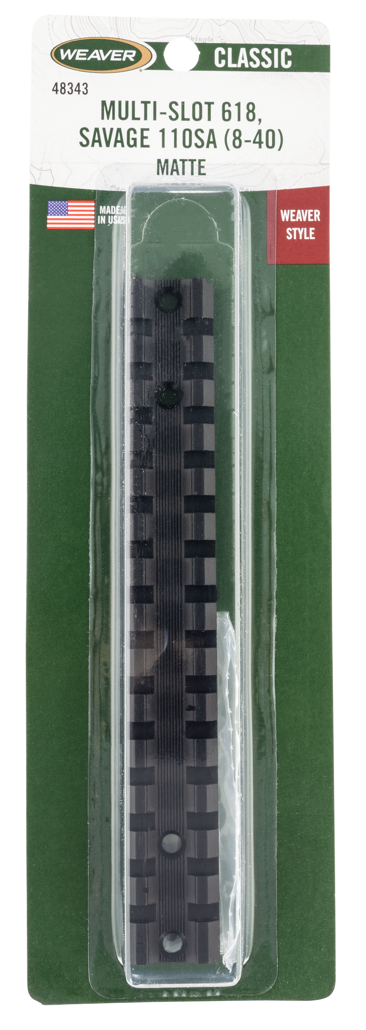 Weaver Mounts 48343 Multi-Slot Base 618 Matte Black Aluminum Savage 110 Short Action