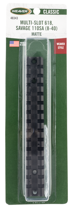 Weaver Mounts 48343 Multi-Slot Base 618 Matte Black Aluminum Savage 110 Short Action