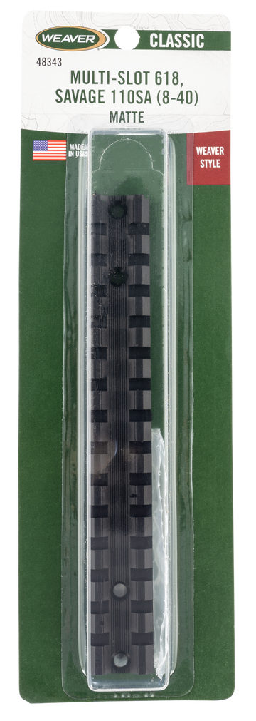 Weaver Mounts 48343 Multi-Slot Base 618 Matte Black Aluminum Savage 110 Short Action