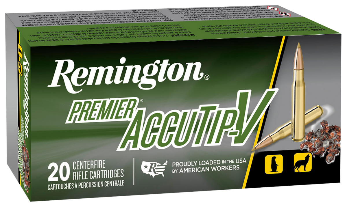 Remington Ammunition Premier AccuTip-V 224 Valkyrie 60gr AccuTip V Boat Tail 20 Rd - Box or Case