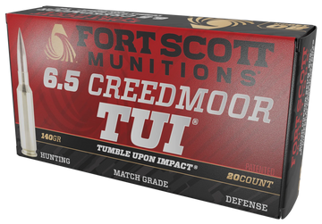 Fort Scott Munitions Tumble Upon Impact (TUI) 6.5 Creedmoor 140gr Solid Copper Spun Rifle Ammo - Box or Case