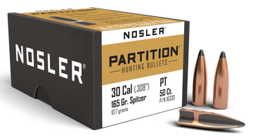 Nosler Partition 30 Cal .308 165gr Spitzer Bullets - 50/Box
