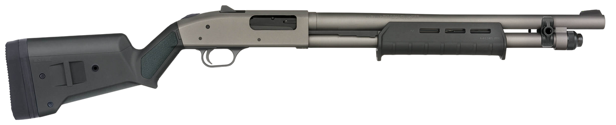 Mossberg 590A1 Professional Series 12 Gauge 18.5" 6+1 Pump-Action Shotgun - Tungsten Gray Cerakote, Magpul SGA Stock