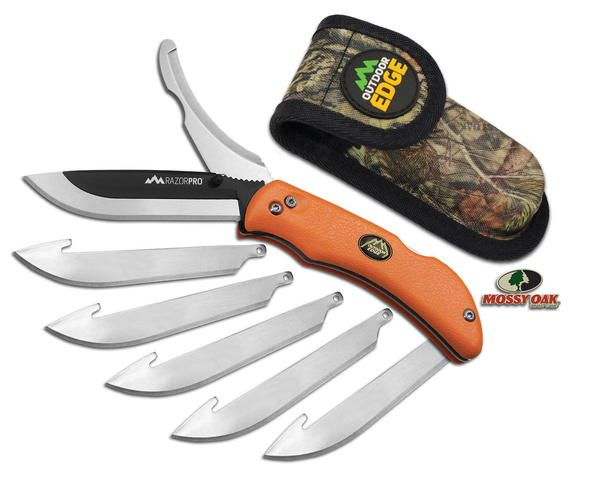 Outdoor Edge RazorPro 3.50" Folding Razor/Gut Plain/Saw 420J2 SS Orange Handle