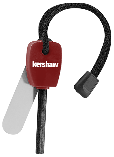 Kershaw Fire Starter 1019X 3.1" Magnesium Firesteel Chrome-Plated Steel Striker - Red