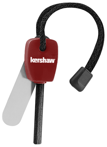 Kershaw Fire Starter 1019X 3.1" Magnesium Firesteel Chrome-Plated Steel Striker - Red