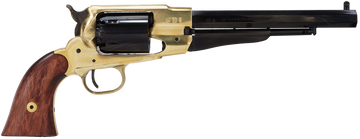 Traditions 1858 Army Break Open 44 Cal 8" 6-Shot Percussion Revolver - Brass Frame, Walnut Grip