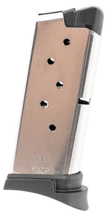FN 503 9mm Luger 6-Rd Pistol Magazine - Stainless/Black