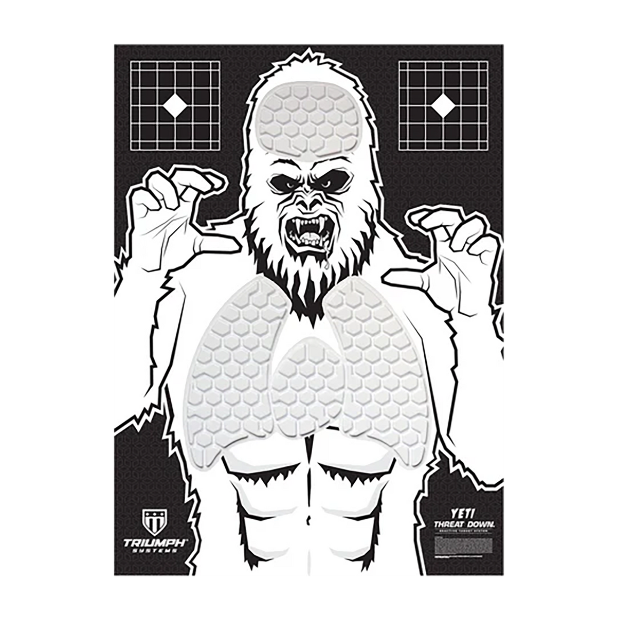 Triumph Systems Threat Down Yeti Reactive Splatter Hanging Paper Target 30" x 22"