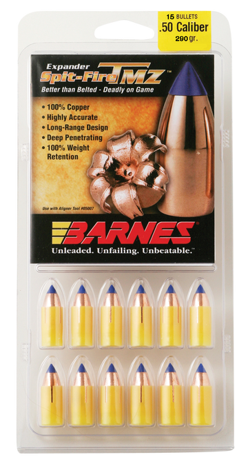 Barnes Bullets Spit-Fire TMZ 50 Cal 290gr 15-Rd Muzzleloader Bullets