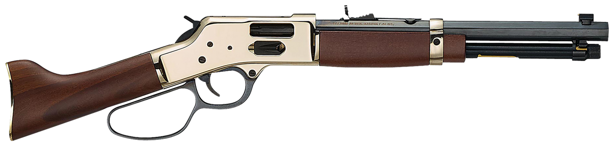 Henry H006GMML Mare's Leg Side Gate 357 Mag/38 Special 5+1 12.9" Lever Action Pistol - Polished Brass Receiver, American Walnut, Large Loop