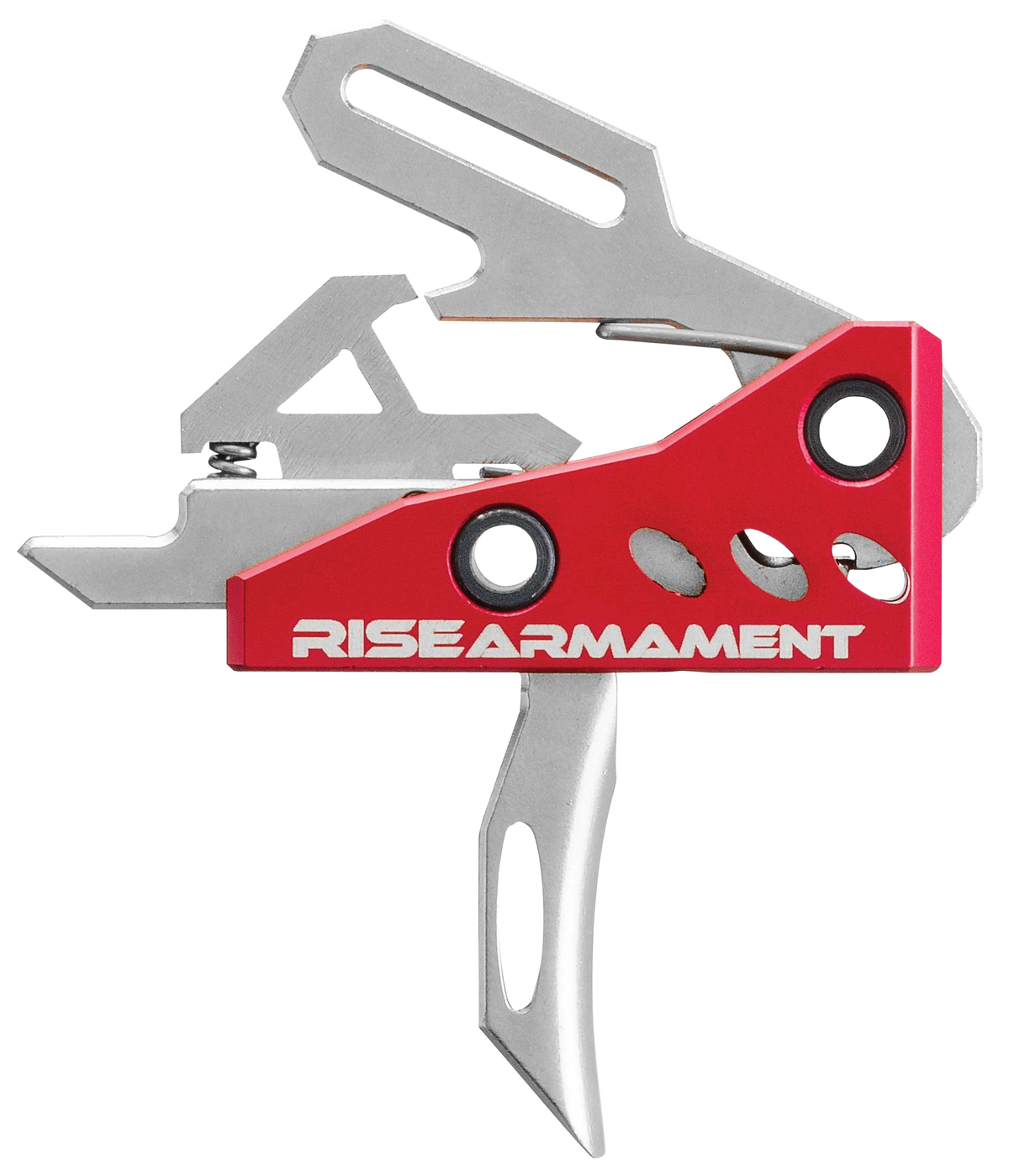Rise Armament RA-535 APT Advanced Performance 3.50 lbs Single-Stage Straight Trigger - Silver/Red