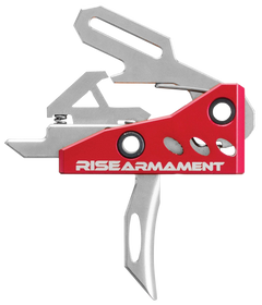Rise Armament RA-535 APT Advanced Performance 3.50 lbs Single-Stage Straight Trigger - Silver/Red