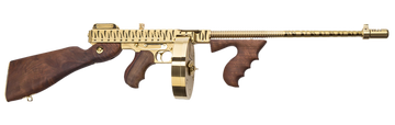 Thompson 1927A-1 Deluxe 45 ACP 16.5" 20+1/50+1 Semi-Auto Rifle - Gold w/Tiger Stripe