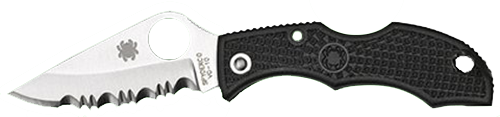 Spyderco Ladybug 3 1.94" VG-10 Modified Clip Point Serrated Black FRN Folding Knife