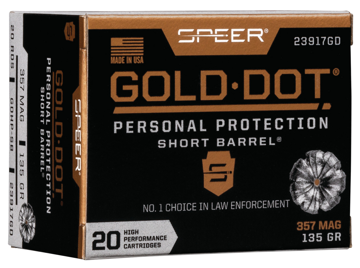Speer Ammo Gold Dot Personal Protection Short Barrel 357 Mag 135gr Hollow Point - Box or Case