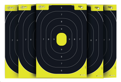 EZ-Aim Splash Reactive IPSC Silhouette Paper Hanging Target 12.5" x 18.25" Chartreuse/Black - 30 Pack