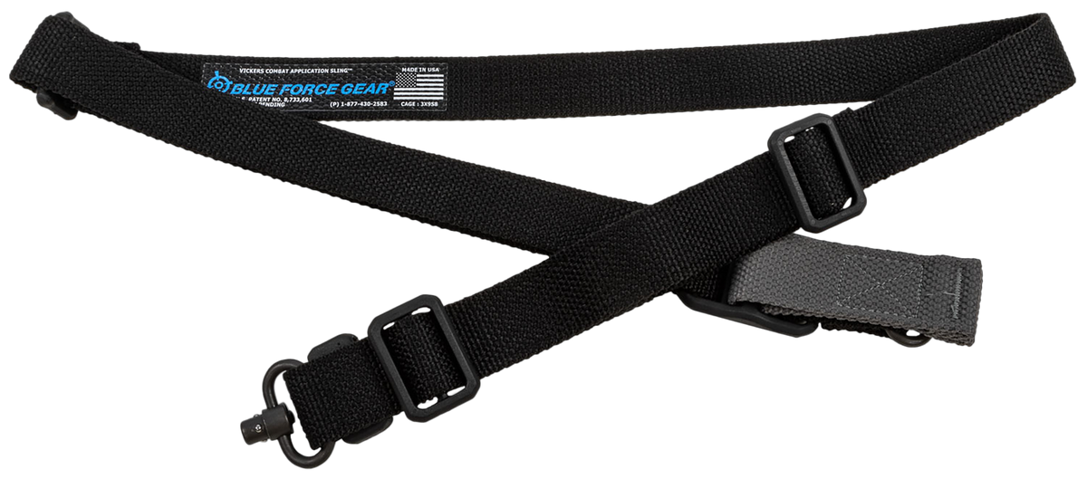 Blue Force Gear Vickers 221 1.25" 54"-64" One-Two Point Push Button Sling - Black Cordura
