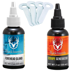 Hunters Specialties Buck Bomb Scrape Kit - 2oz Scrape Generator & Synthetic Forehead Gland