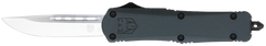 CobraTec Knives FS-3 Medium 3" OTF Drop Point Plain D2 Steel Gray Aluminum Handle