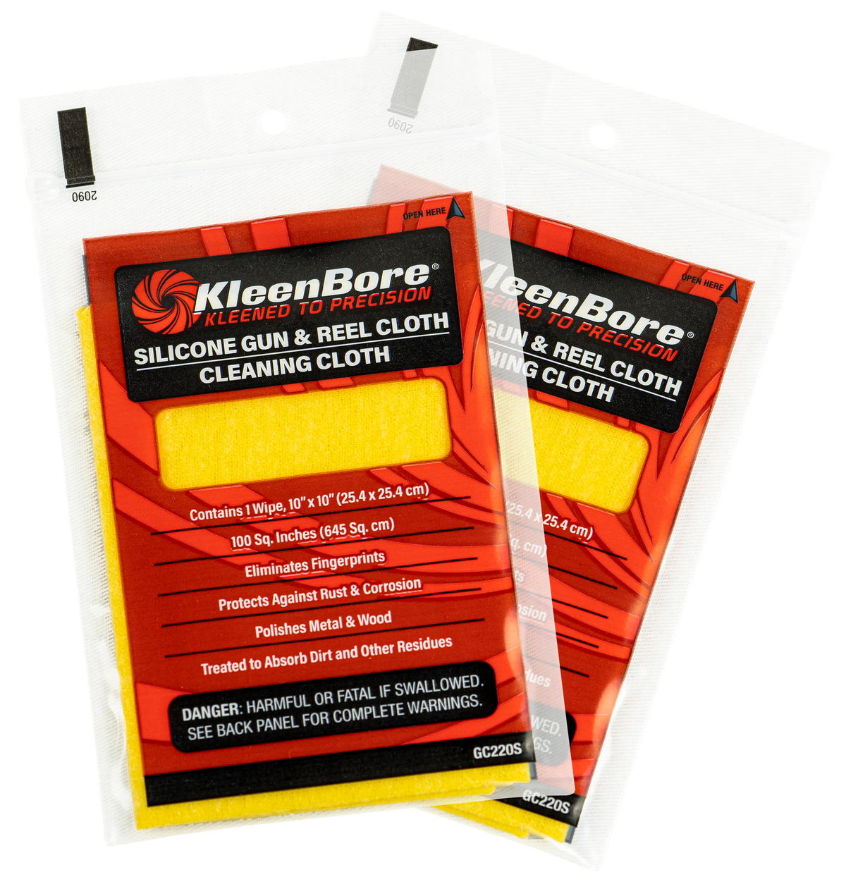Kleen-Bore Silicone Gun & Reel Cleaning Cloth 10" Cotton Flannel 10-Pack