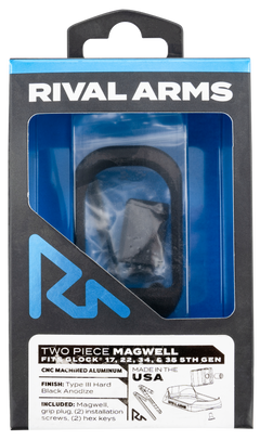 Rival Arms Two Piece Magwell Fits Gen5 Glock 17/22/34/35 Black Anodized Aluminum
