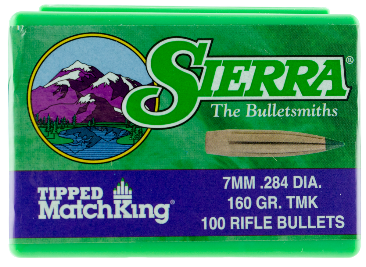 Sierra Tipped MatchKing 7mm .284 160gr Reloading Bullets - 100/Box