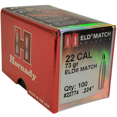 Hornady ELD Match 22 Cal .224 73 gr Reloading Bullets - 100/Box