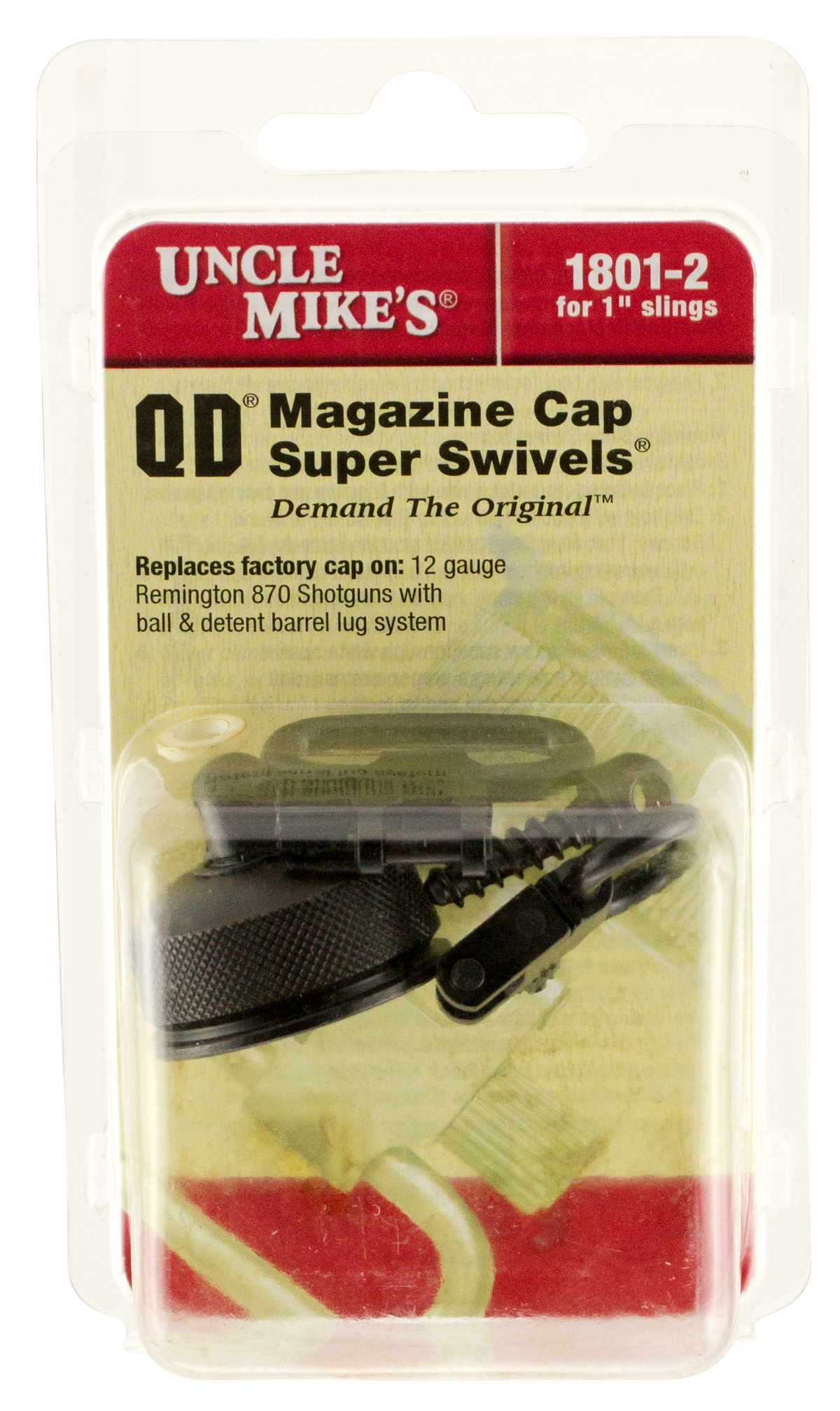 Uncle Mike's 18012 Mag Cap Swivel Set 1" Quick Detach Blued Steel for Remington 870 & 870 Youth 12 Ga