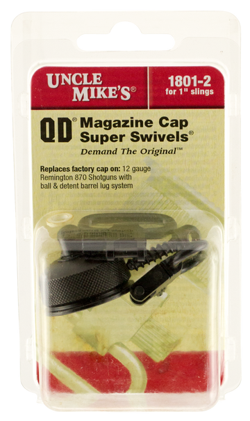 Uncle Mike's 18012 Mag Cap Swivel Set 1" Quick Detach Blued Steel for Remington 870 & 870 Youth 12 Ga