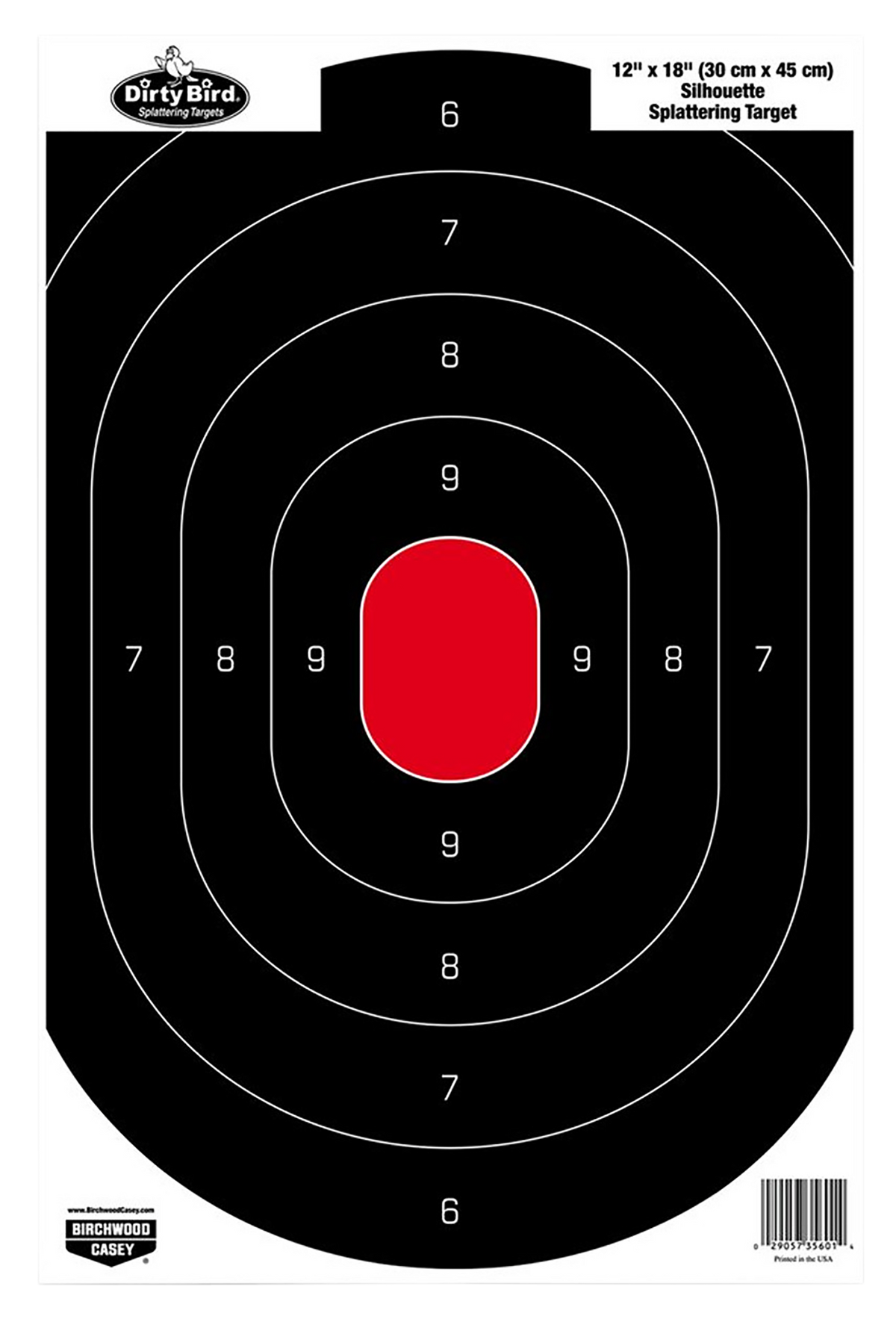 Birchwood Casey Dirty Bird 12" x 18" Oval Silhouette Hanging Pistol Target - 100 Per Pkg