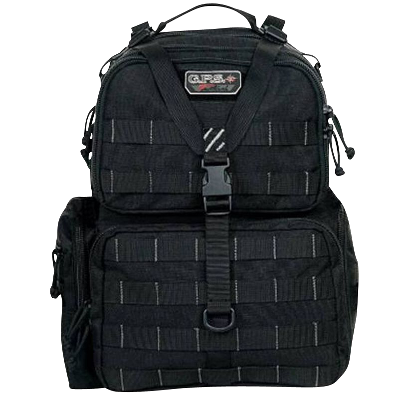 G*Outdoors GPS-T1913BPB Tactical Range Backpack Tall Black 1000D Polyester 4 Handguns