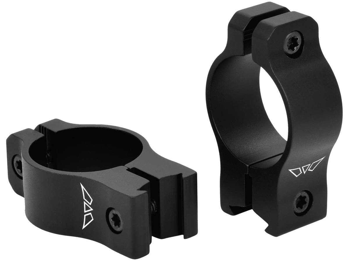 Warne V421M Vapor 1" Medium Rimfire Scope Rings - 3/8" Dovetail 0 MOA Matte Black Aluminum